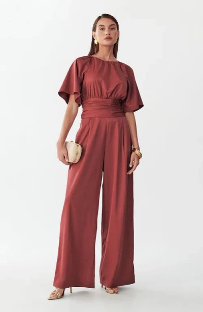 Willa Penny Jumpsuit In Red
