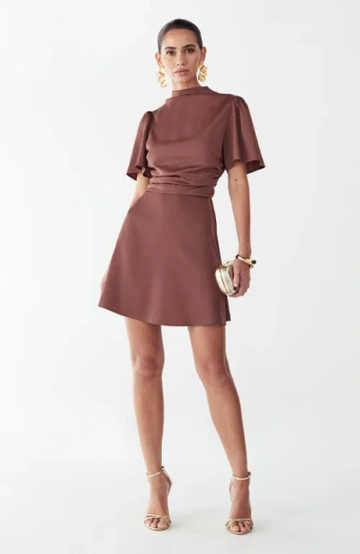 Willa Saray Mini Dress In Brown