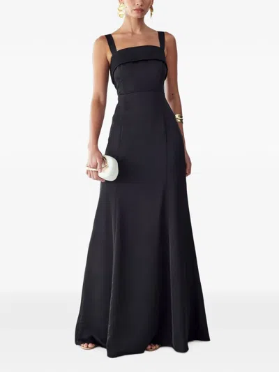 Willa Square-neck Panelled Maxi Dress In Black