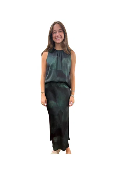 Willa Story Bailey Maxi Skirt In Emerald In Blue