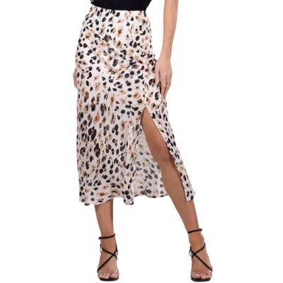 Willa Story Bailey Midi Skirt In Leopard In Multi