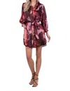 Willa Story Callie Mini Dress In Bordeaux Wine In Multi