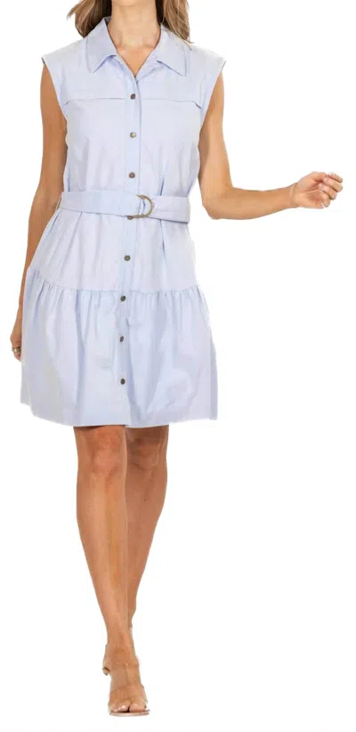 Willa Story Josie Button Down Dress In Blue