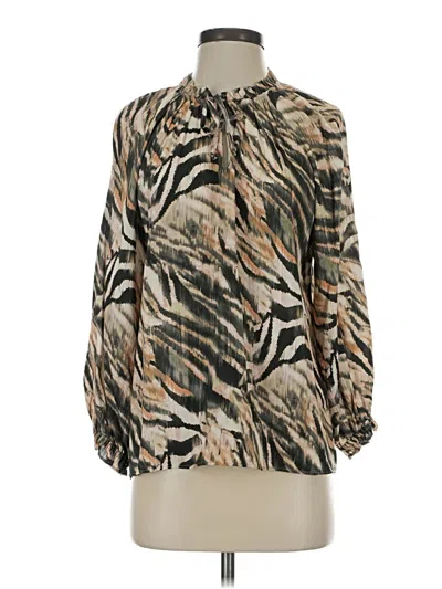 Pre-owned Willa Story Long Sleeve Blouse In Brown