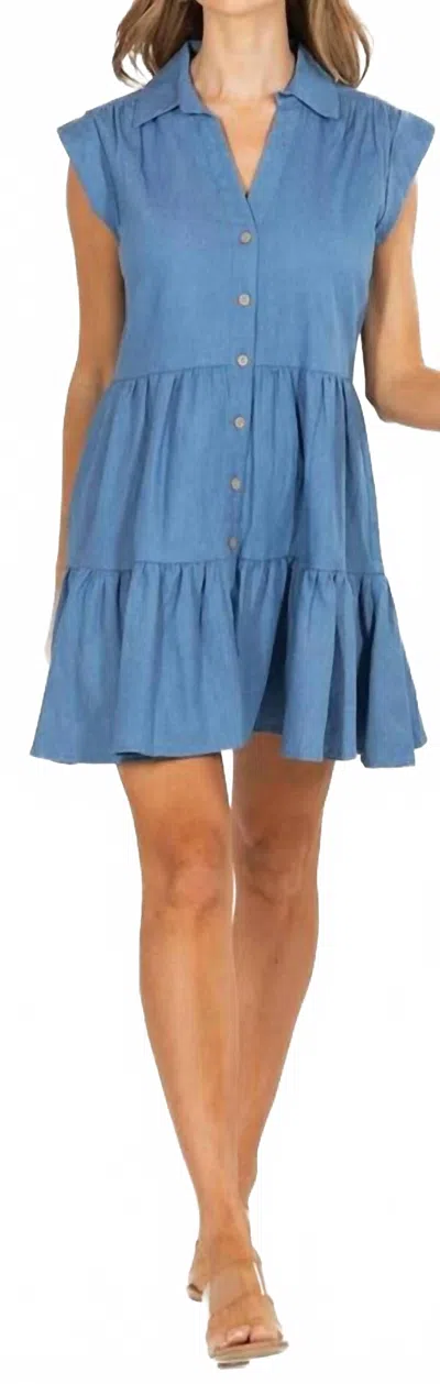 Willa Story Lucy Mini Shirt Dress In Blue