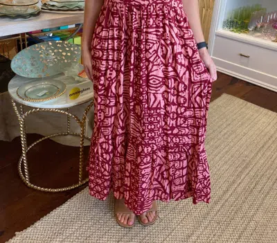 Willa Story Meg Dress In Burgundy/pink In Multi