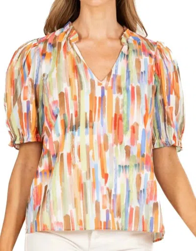 Willa Story Mia V-neck Top In Multi