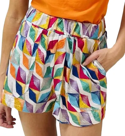 Willa Story Palmer Short In Multi In Yellow