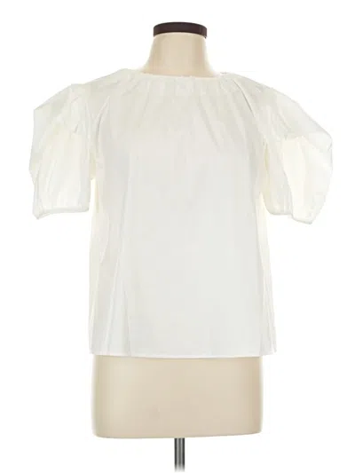 Pre-owned Willa Story Short Sleeve Blouse In Ivory