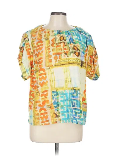 Pre-owned Willa Story Short Sleeve Blouse In Yellow