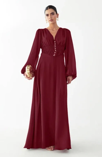Willa Tilly Maxi Dress In Burgundy