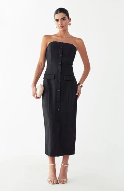 Willa Vale Midi Dress In Black