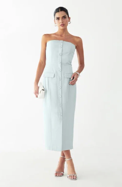 Willa Vale Midi Dress In Blue