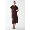 Willa Zel Midi Dress In Brown