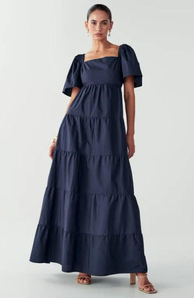 Willa Zelda Tiered Dress In Blue