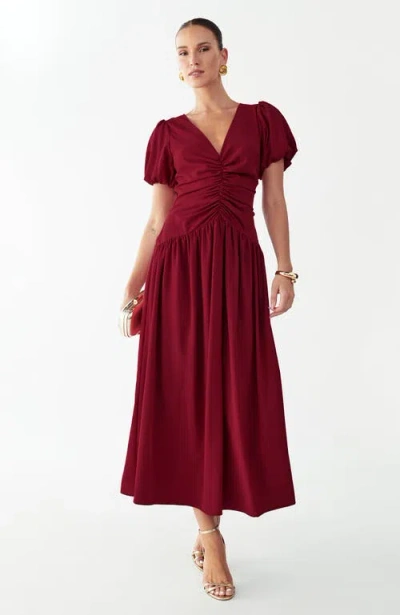 Willa Zuri Midi Dress In Red