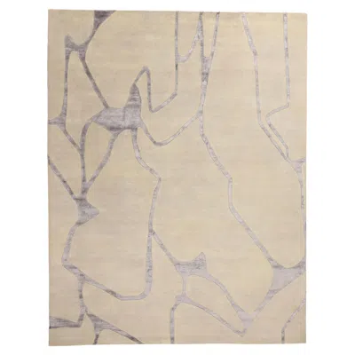Pre-owned Willem De Kooning New Contemporary Abstract Wool & Silk Rug Inspired By  In Sand