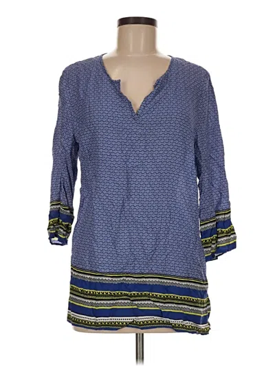 Pre-owned Willi Smith 3/4 Sleeve Blouse In Blue