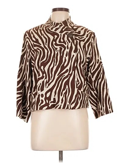 Pre-owned Willi Smith 3/4 Sleeve Blouse In Brown