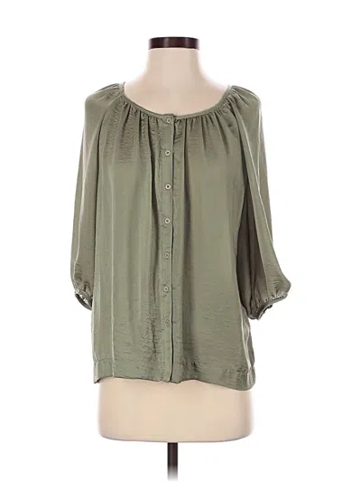 Pre-owned Willi Smith 3/4 Sleeve Blouse In Green