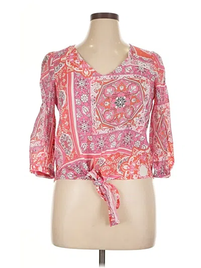 Pre-owned Willi Smith 3/4 Sleeve Blouse In Pink