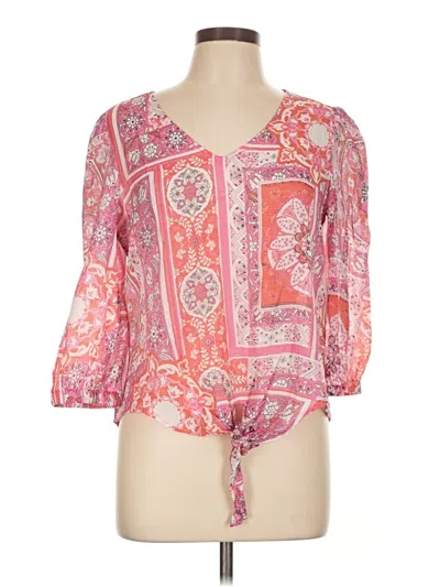 Pre-owned Willi Smith 3/4 Sleeve Blouse In Pink