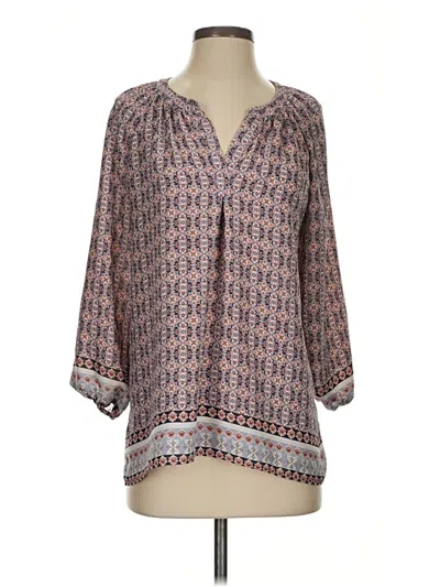 Pre-owned Willi Smith 3/4 Sleeve Blouse In Tan