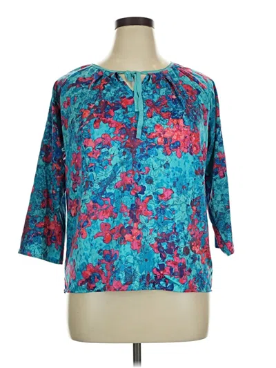 Pre-owned Willi Smith 3/4 Sleeve Blouse In Teal