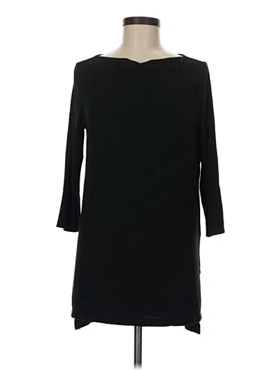 Pre-owned Willi Smith 3/4 Sleeve Top Black Boatneck Tops