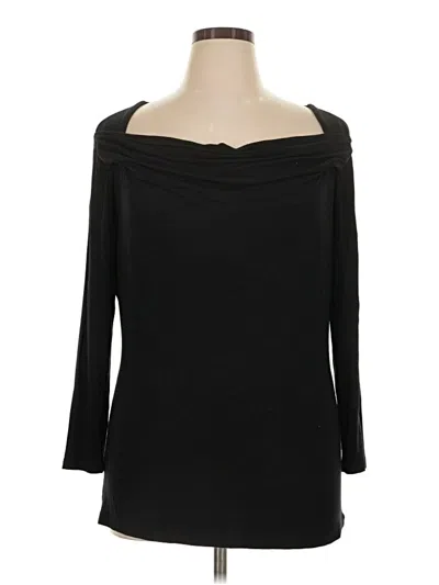 Pre-owned Willi Smith 3/4 Sleeve Top Black Off The Shoulder Neckline Tops