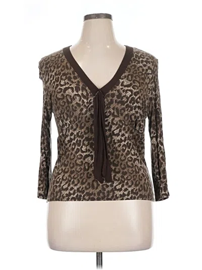 Pre-owned Willi Smith 3/4 Sleeve T-shirt In Brown