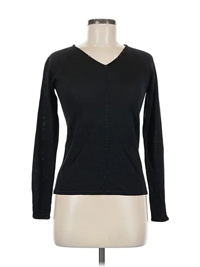 Pre-owned Willi Smith Long Sleeve Top Black V-neck Tops