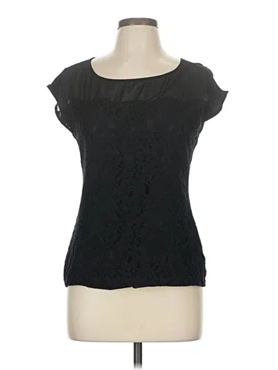 Pre-owned Willi Smith Short Sleeve Top Black Scoop Neck Tops