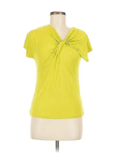 Pre-owned Willi Smith Short Sleeve Top Yellow V Neck Tops