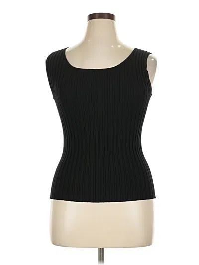 Pre-owned Willi Smith Sleeveless Silk Top Black Strapless Neckline Tops