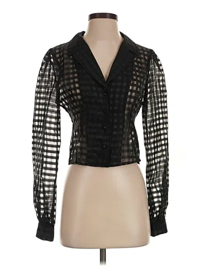 Pre-owned William B Long Sleeve Blouse In Black
