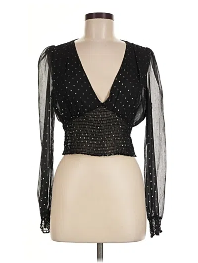 Pre-owned William B Long Sleeve Blouse In Black