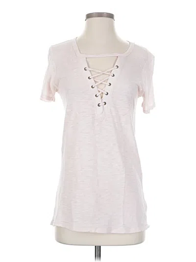Pre-owned William B Short Sleeve Henley Shirt In Ivory
