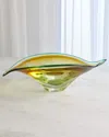 William D Scott Bent Leaf Bowl - Large In Aqua/amber
