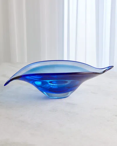 William D Scott Bent Leaf Bowl - Large In Blue