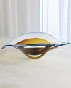 William D Scott Bent Leaf Bowl - Large In Blue/amber