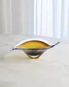 William D Scott Bent Leaf Bowl - Small In Blue/amber