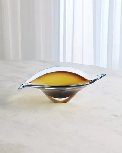 William D Scott Bent Leaf Bowl - Small In Blue/amber