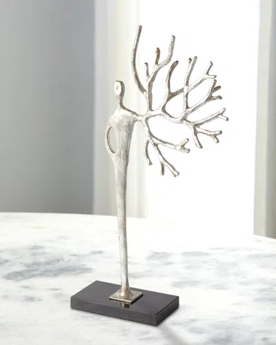 William D Scott Branch Woman Sculpture In Silver Leaf