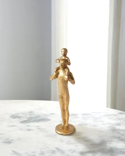 William D Scott Dad And Son Sculpture In Gold