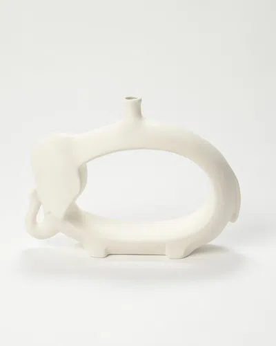 William D Scott Elephant Vase In Matte White