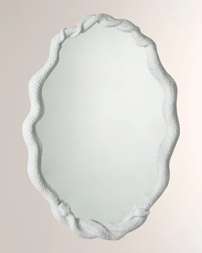 William D Scott Entwined Snake Mirror In White