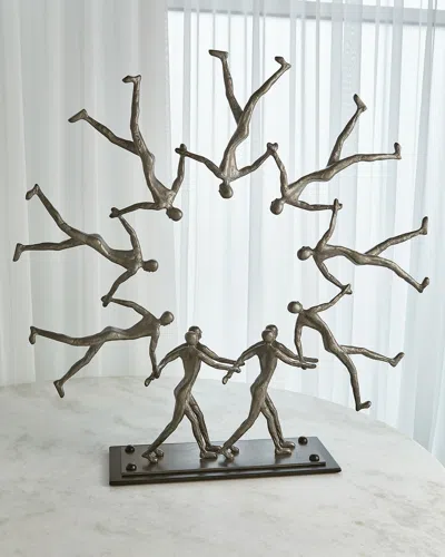 William D Scott Figural Movement Sculpture In Light Gunmetal