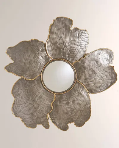 William D Scott Flower Wall Mirror In Light Gunmetal