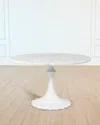 William D. Scott For Global Views 48" Marble Top Dining Table In White